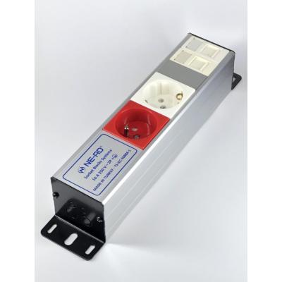 Aluminyum Bürotik Priz Blok 1 Şebeke+1 Ups+1 Data+1 Telefon 