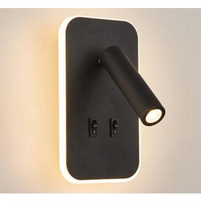 CATA CT-5253 Tuvalu Ev-Yatak-Oturma-Çalışma-Okuma Odası Aydınlatma Çift Kademe LED Duvar Lamba Siyah Aplik 3000k Günışık