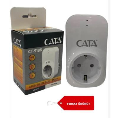 Cata Ct 9186 Akım Korumalı Priz Tekli Beyaz