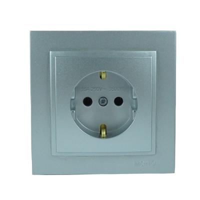 Mono Despina Metalik Gümüş Topraklı Priz Çerçeve Dahil