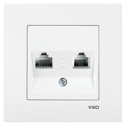 Viko Karre Beyaz Data+Numeris Priz Cat5+Rj11 Çerçeve Dahil