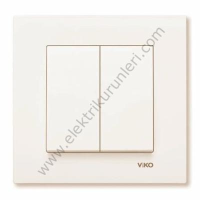 Viko Karre Krem Komitatör Çiftli Anahtar Çerçeve Dahil