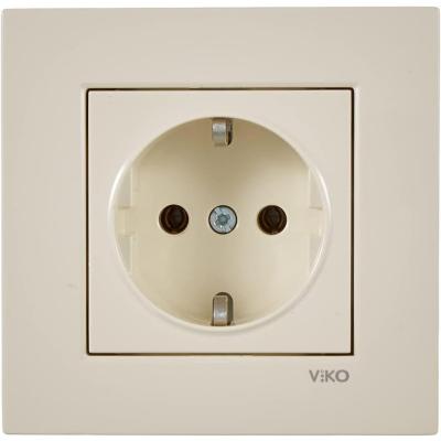 Viko Karre Krem Topraklı Priz Çerçeve Dahil
