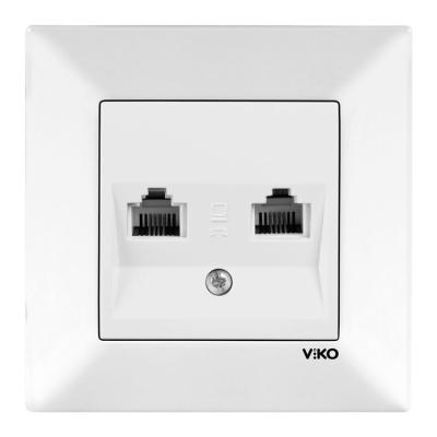 Viko Meridian Beyaz Telefon Prizi Numeris İkili Cat3+Cat3 Çerçeve Dahil
