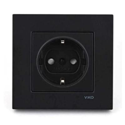 Viko Novella Siyah Renkli Topraklı Priz Çerçeve Dahil Siyah